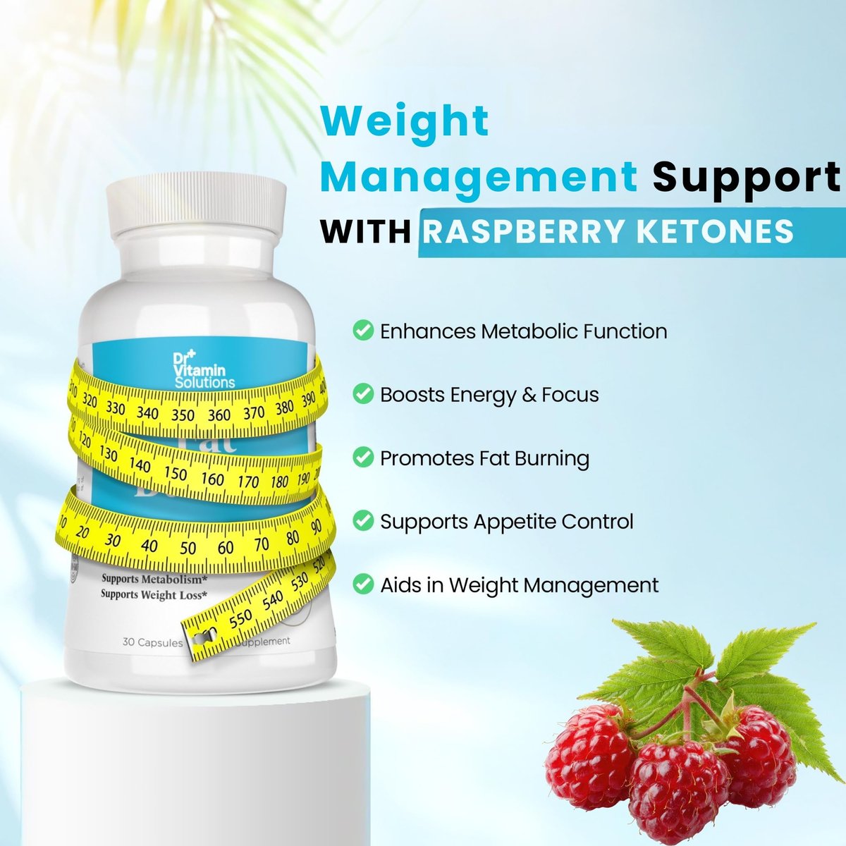 Fatburner für Frauen & Männer mit GLP-1 Unterstützung – Himbeer-Ketone, Grüner Tee, Thermogenese & Appetitzügler – Vegan, Nicht-GVO, 30-Tage-Vorrat