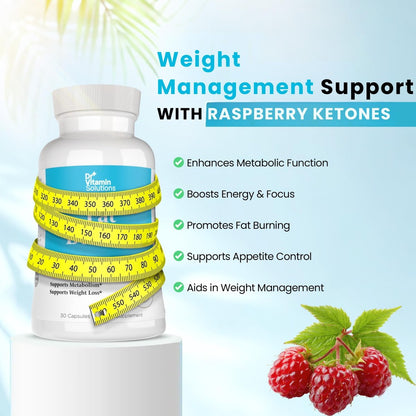 Fatburner für Frauen & Männer mit GLP-1 Unterstützung – Himbeer-Ketone, Grüner Tee, Thermogenese & Appetitzügler – Vegan, Nicht-GVO, 30-Tage-Vorrat