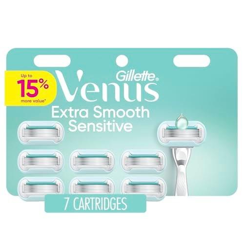 Gillette Venus Extra Smooth Sensitive Damenrasierer Klingen für empfindliche Haut, 5-Klingen-Nachfüllpackung, 7 Stück