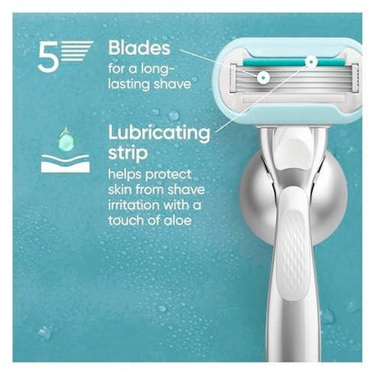 Gillette Venus Extra Smooth Sensitive Damenrasierer Klingen für empfindliche Haut, 5-Klingen-Nachfüllpackung, 7 Stück