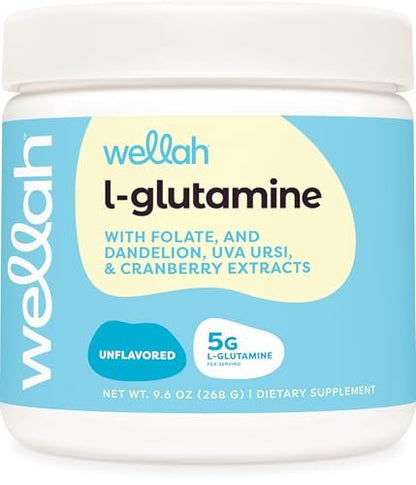 Wellah L-Glutamin Pulver Ungeschmackvoll (50 Portionen) - 5 g L-Glutamin pro Portion, mit Stevia gesüßt