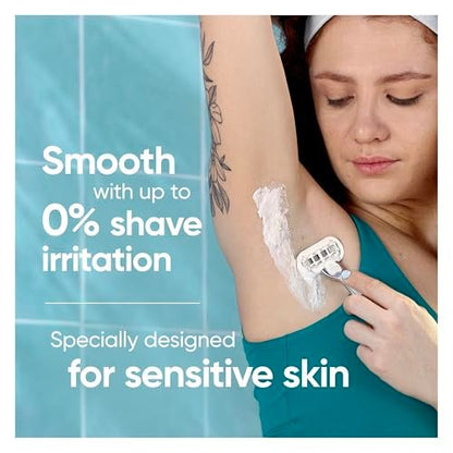 Gillette Venus Extra Smooth Sensitive Damenrasierer mit wiederverwendbarem Griff, 3 Klingennachfüllungen und Duschhalterung