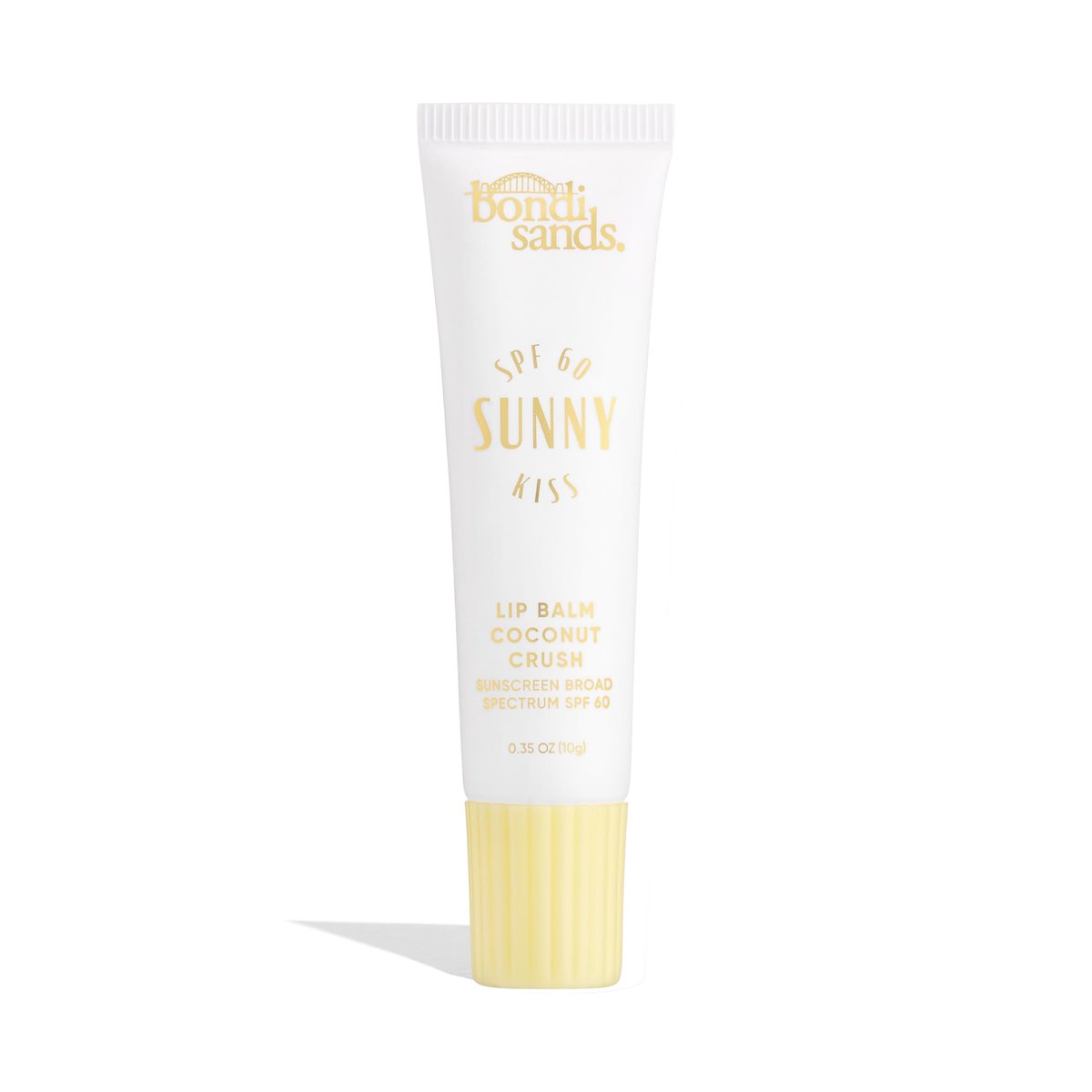 Bondi Sands Sunny Kiss SPF 60 Kokosnuss-Crush Lippenbalsam – Pflegender + feuchtigkeitsspendender Breitband-Sonnenschutz, langanhaltender Schutz, glänzendes Finish, 0,3 Unzen