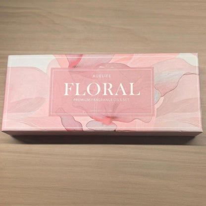 Auelife Florale Duftöle Set - 6x10ml Rose, Jasmin, Lavendel, Gardenia - Reine ätherische Öle für Diffuser, Kerzenherstellung, DIY Badebomben, romantische Aromatherapie