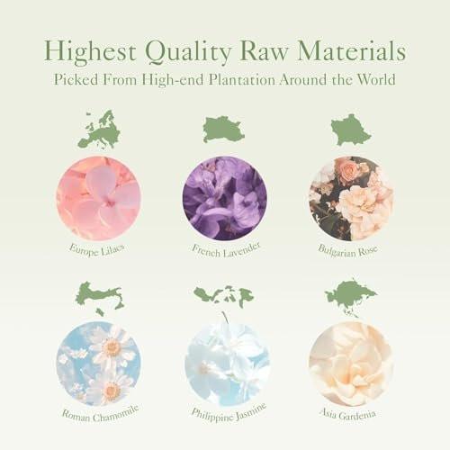 Auelife Florale Duftöle Set - 6x10ml Rose, Jasmin, Lavendel, Gardenia - Reine ätherische Öle für Diffuser, Kerzenherstellung, DIY Badebomben, romantische Aromatherapie