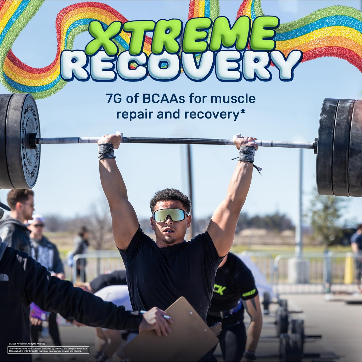 Xtend Original BCAA Pulver – 7g BCAAs & 2,5g L-Glutamin für Muskelregeneration, Hydration & magere Muskeln – Zuckerfreies Intra- & Post-Workout-Getränk – Airheads Xtreme Rainbow Berry – 30 Portionen
