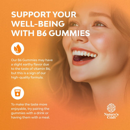 Potente Vitamin B6 Gummibärchen für Erwachsene - 50 mg Vitamin B6 pro Portion, vegane und koschere Gummivitamine für Immun-, Nerven- und Stimmungsunterstützung - 60 Stück