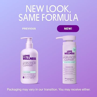 Love Wellness pH-Balancing Reinigungsmittel | Sanfte Intimwaschung für die tägliche Pflege | Ohne Duftstoffe, nicht reizend & pH-angepasst | Mit Aloe Vera & Ringelblume für empfindliche Haut | 295 ml