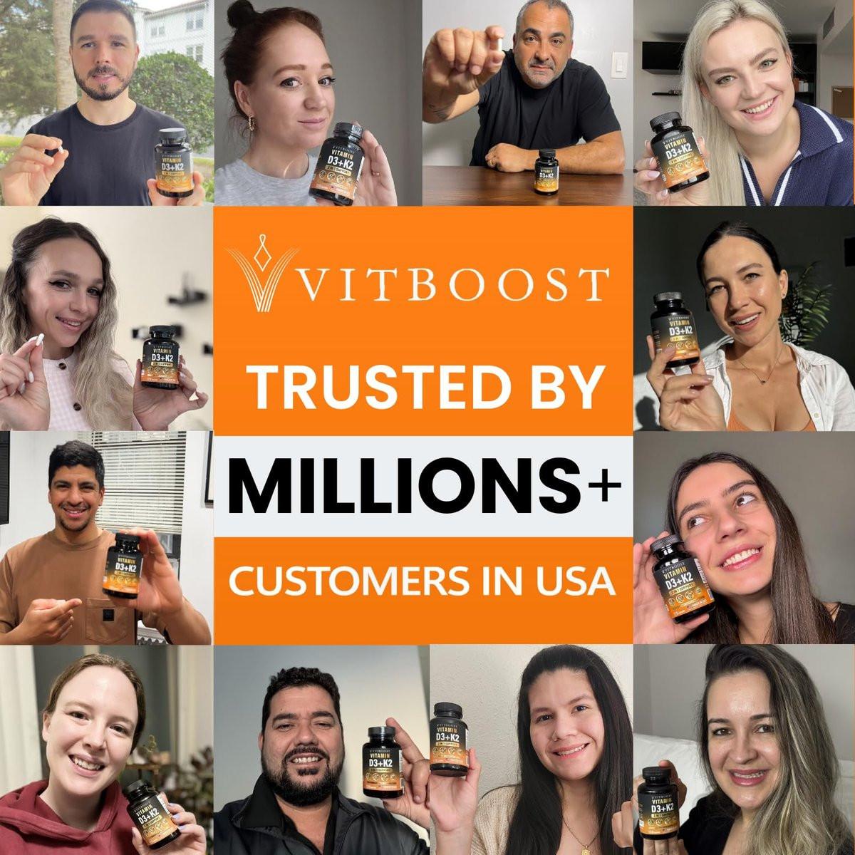 VITBOOST Vitamin D3 K2 Komplex - Leicht zu Schlucken - Vitamin D3 5000 IU (125 mcg) & K2 (MK-7) 90 mcg | Non-GMO | Glutenfrei | Hergestellt in den USA | 120 Kapseln