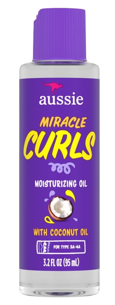 Aussie Miracle Curls Feuchtigkeitsspendendes Öl 3,2 Unzen (3er-Pack) – Pflegt und definiert Locken