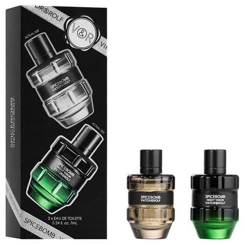Viktor&Rolf Spicebomb Herren Köln Reisegröße Set - Spicebomb Eau de Toilette & Nightvision Eau de Toilette, je 0,2 Fl Oz Miniatur