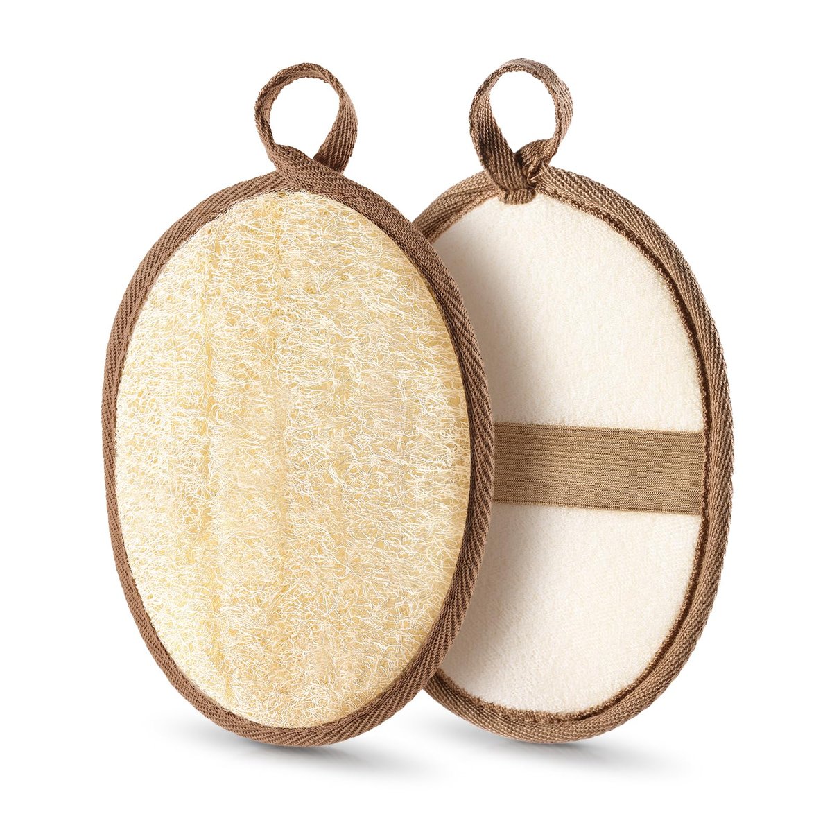 RIYNIBIY 2 Stück Natürlicher Peeling-Luffa Körperpeeling-Schwamm, Luffa Peeling Körperpeeling für das Bad, Hergestellt aus natürlichem ägyptischem Dusch-Luffa-Schwamm, Duschpeeling für Frauen und Männer