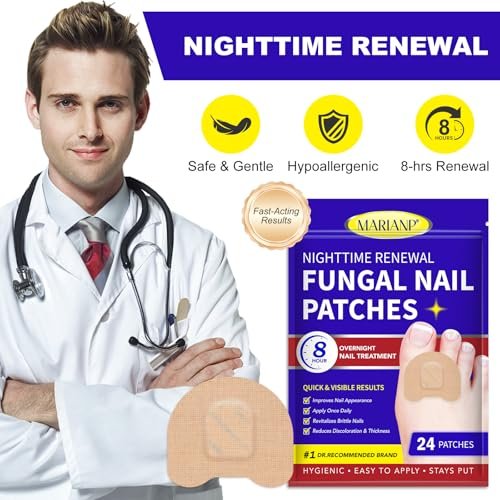 Nagelpilz Behandlung Extra Stark - 24 Stück Nachtpflaster gegen Pilzinfektionen, Über Nacht Fußnagelpflege für beschädigte Nägel