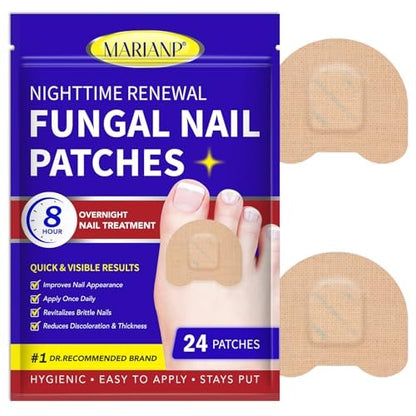 Nagelpilz Behandlung Extra Stark - 24 Stück Nachtpflaster gegen Pilzinfektionen, Über Nacht Fußnagelpflege für beschädigte Nägel