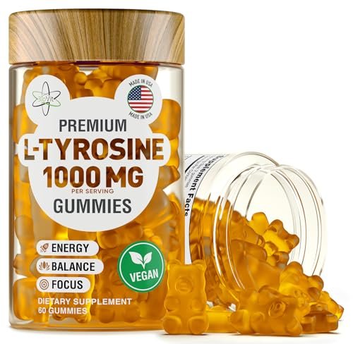 BioVit L-Tyrosine Gummis – Aktivierte Aminosäure für Fokus, Stimmung & Energie – 1000 mg pro Portion, 500 mg pro Gummi – 60 vegane Gummis