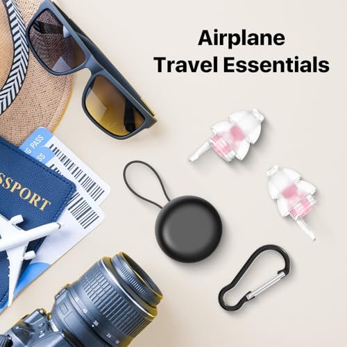 Softvox Flug-Ohrstöpsel zur Druckausgleich & Schmerzlinderung im Flugzeug - Reise-Essentials für Erwachsene & Kinder ab 12 Jahren - Wiederverwendbare Ohrstöpsel mit 25 dB Rauschunterdrückung, PK