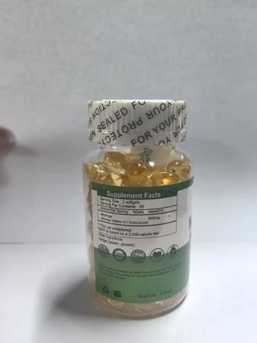 Moringa Softgels, Bio reines Moringa Oleifera Blattextrakt für Energie, Haut, Darmgesundheit, Immunsystem, natürliches Antioxidans, hochwirksames Moringa-Öl, Non-GMO, 60 Portionen