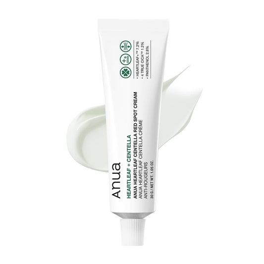 ANUA Heartleaf Centella Red Spot Cream – Gesichtscreme für empfindliche Haut, mit Niacinamid, Centella und Panthenol, Pickelbehandlung, nicht komedogen, koreanische Hautpflege (30 g)