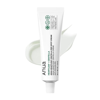 ANUA Heartleaf Centella Red Spot Cream – Gesichtscreme für empfindliche Haut, mit Niacinamid, Centella und Panthenol, Pickelbehandlung, nicht komedogen, koreanische Hautpflege (30 g)