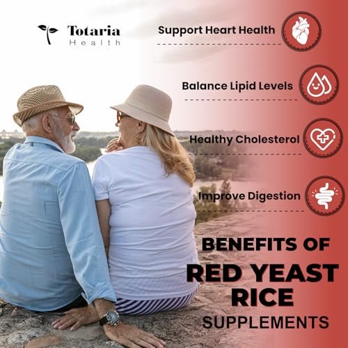 Totaria Roter Reishefe 2.000 mg mit CoQ10 & Citrus Bergamot – Citrinin-freier Extrakt, vegan & nicht-GVO, 120 Kapseln