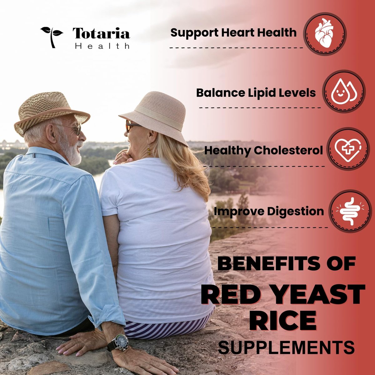 Totaria Roter Reishefe 2.000 mg mit CoQ10 & Citrus Bergamot – Citrinin-freier Extrakt, vegan & nicht-GVO, 120 Kapseln