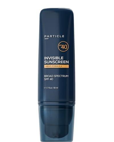 Particle Unsichtbares Sonnenschutzmittel, Transparenter SPF 40 Lotion mit Vitamin E, Tägliche Hautpflege für Männer, Leichte Formel für Sonnenschutz, Bartfreundlich, Nicht fettend, 50 ml