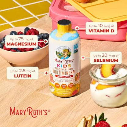 MaryRuth's Flüssiges Nacht-Multimineral für Kinder | Knochengesundheit | Immunfunktion | Schlafenszeit-Ergänzung | Magnesium | Vegan | Zuckerfrei | 30-180 Portionen | 15,22 fl oz