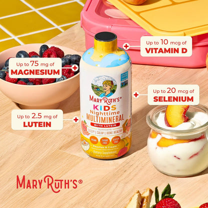 MaryRuth's Flüssiges Nacht-Multimineral für Kinder | Knochengesundheit | Immunfunktion | Schlafenszeit-Ergänzung | Magnesium | Vegan | Zuckerfrei | 30-180 Portionen | 15,22 fl oz