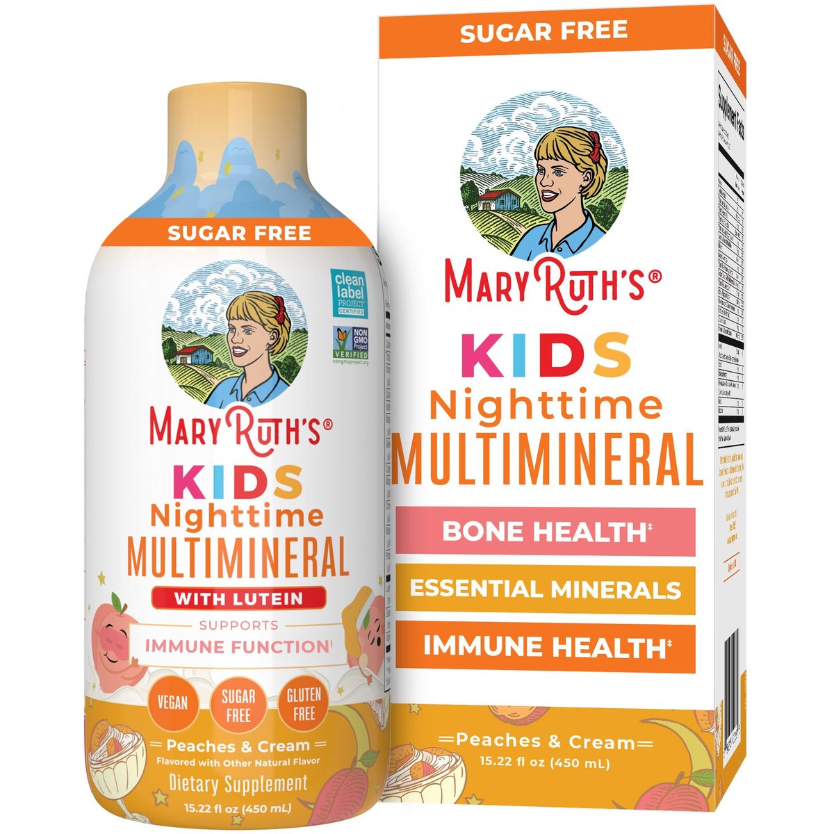 MaryRuth's Flüssiges Nacht-Multimineral für Kinder | Knochengesundheit | Immunfunktion | Schlafenszeit-Ergänzung | Magnesium | Vegan | Zuckerfrei | 30-180 Portionen | 15,22 fl oz