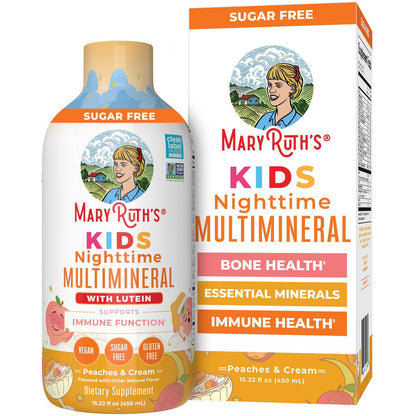 MaryRuth's Flüssiges Nacht-Multimineral für Kinder | Knochengesundheit | Immunfunktion | Schlafenszeit-Ergänzung | Magnesium | Vegan | Zuckerfrei | 30-180 Portionen | 15,22 fl oz
