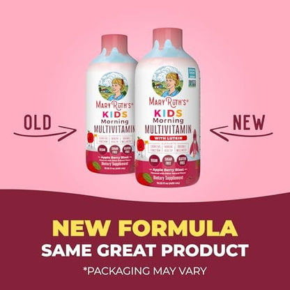 MARYRUTH'S Flüssiges Morgen-Multivitamin für Kinder | Multivitamin für Kinder | Immunsystem-Unterstützung | Vitamin C | Vitamin D | Essentielle Nährstoffe | Vegan | 30-180 Portionen | 450 ml