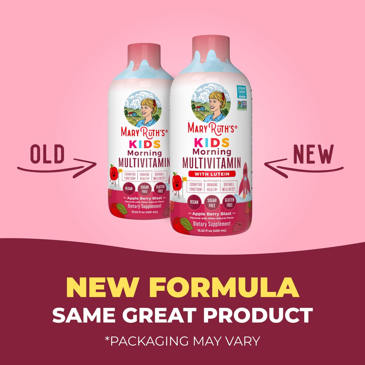 MARYRUTH'S Flüssiges Morgen-Multivitamin für Kinder | Multivitamin für Kinder | Immunsystem-Unterstützung | Vitamin C | Vitamin D | Essentielle Nährstoffe | Vegan | 30-180 Portionen | 450 ml