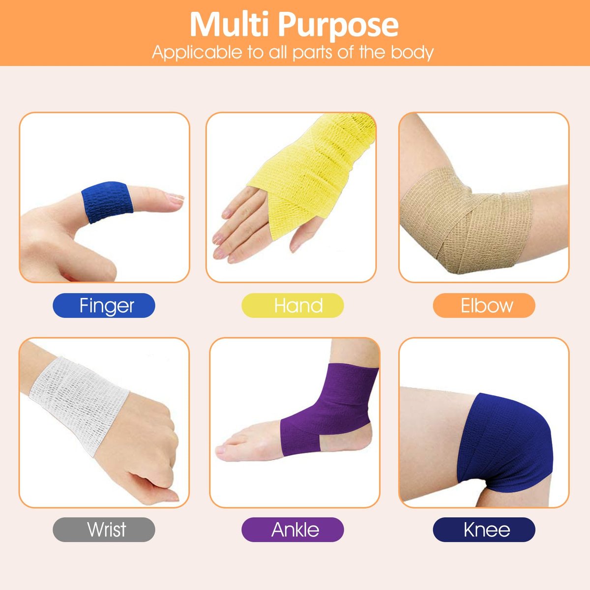 BIRDDIE Selbstklebende Bandagen 1/2/3 Zoll, 9er-Pack bunte Kohäsivbinden für Wunden, Tierverband, Knöchelbandage, Tattoo-Abdeckung, medizinisches Tape, Sporttape