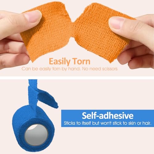 BIRDDIE Selbstklebende Bandagen 1/2/3 Zoll, 9er-Pack bunte Kohäsivbinden für Wunden, Tierverband, Knöchelbandage, Tattoo-Abdeckung, medizinisches Tape, Sporttape