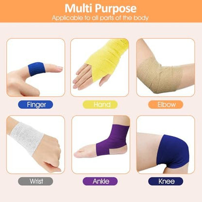 BIRDDIE Selbstklebende Bandagen 1/2/3 Zoll, 9er-Pack bunte Kohäsivbinden für Wunden, Tierverband, Knöchelbandage, Tattoo-Abdeckung, medizinisches Tape, Sporttape