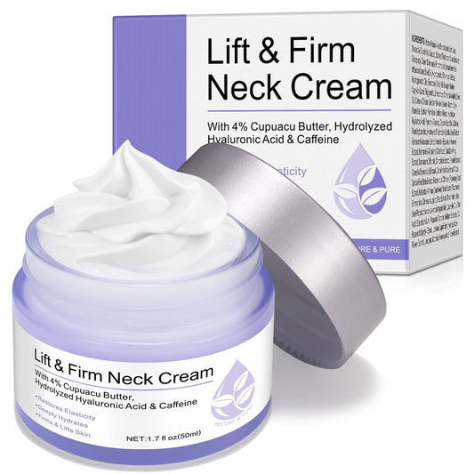 WHLH & WELL-BEING Halscreme zur Straffung und Festigung – Anti-Aging Halscreme gegen Falten und schlaffe Haut – Für Frauen und Männer, 50 ml