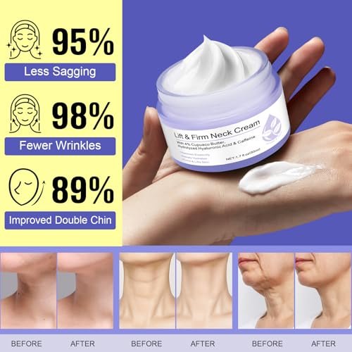 WHLH & WELL-BEING Halscreme zur Straffung und Festigung – Anti-Aging Halscreme gegen Falten und schlaffe Haut – Für Frauen und Männer, 50 ml