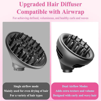 ZEPHBLOW Wave Curl Diffuser für Dyson Airwrap – Dome- und Diffuse-Modus für Locken und Wellen, Haardiffusor-Aufsatz kompatibel mit Airwrap Styler HS01/05/08