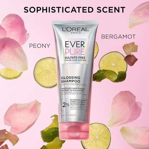 L'Oreal Paris EverPure Glossing Shampoo & Conditioner Set – Sulfatfreies Pflegeset mit Glykolsäure für glänzendes, geschmeidiges Haar