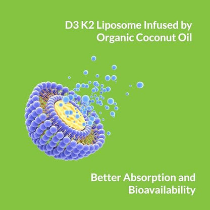 UpNourish Liposomales Vitamin D3 K2 10000 IE D3 und K2 MK-7 200 mcg – 180 Mini-Weichkapseln – Leicht zu schlucken