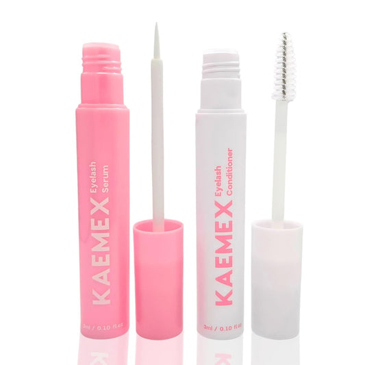 KAEMEX Eyelash Growth Serum & Conditioner Set – Für längere, vollere und dichtere Wimpern – Hormonfrei für empfindliche Augen – 3ml Wimpernserum + 3ml Wimpernconditioner