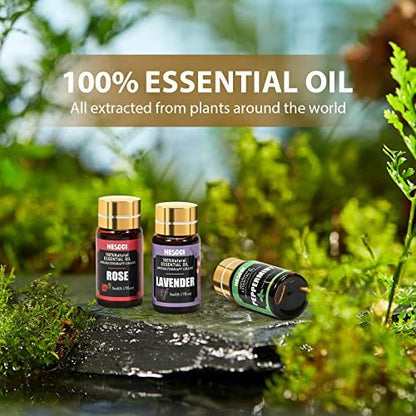 NESCCI Essential Oil Set – 36 x 5 ml Ätherische Öle für Diffuser, Seife, Kerzen, Badebomben – Geschenkset Weihnachten Halloween