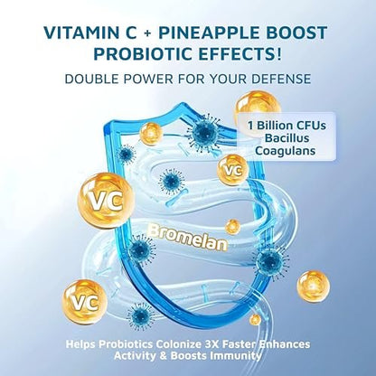 QVQ Bio-Feminin PH Balance Gummis – Präbiotikum für Frauen, Ananas-Geschmack, 60 Stück, Vegan & Glutenfrei