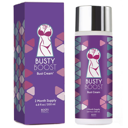 Busty Boost Brustvergrößerungscreme – Natürliche Straffungs- und Lifting-Creme für vollere, festere Brüste – Angereichert mit Maca-Wurzel, Wild Yam, Guggul-Harz & Gotu Kola – Hergestellt in den USA – (2-Monats-Vorrat)