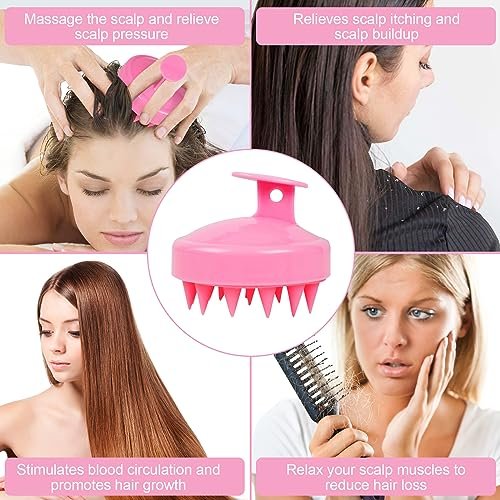 Oligei Kopfhautmassagegerät 3er Pack – Shampoo-Bürste, Haarpeeling für sanfte Exfoliation, weiche Silikonbürste für Haarwachstum und Schuppenentfernung