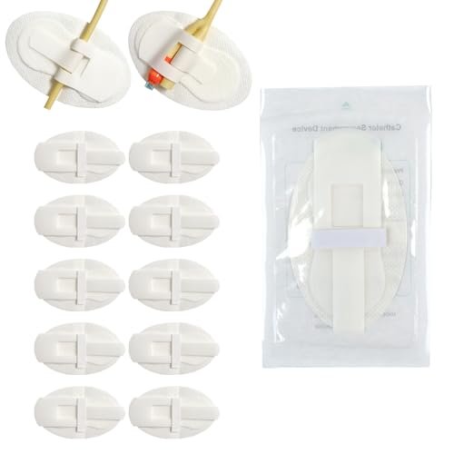 10 Stück Foley-Katheter-Befestigungsvorrichtungen, steril einzeln verpackt, selbsthaftende Katheterzubehör für Einzel-/Doppelschlauchhalter, Katheterhalter
