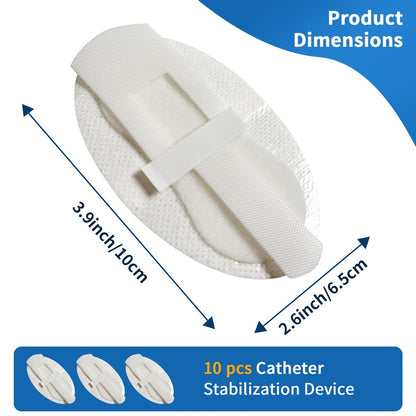 10 Stück Foley-Katheter-Befestigungsvorrichtungen, steril einzeln verpackt, selbsthaftende Katheterzubehör für Einzel-/Doppelschlauchhalter, Katheterhalter