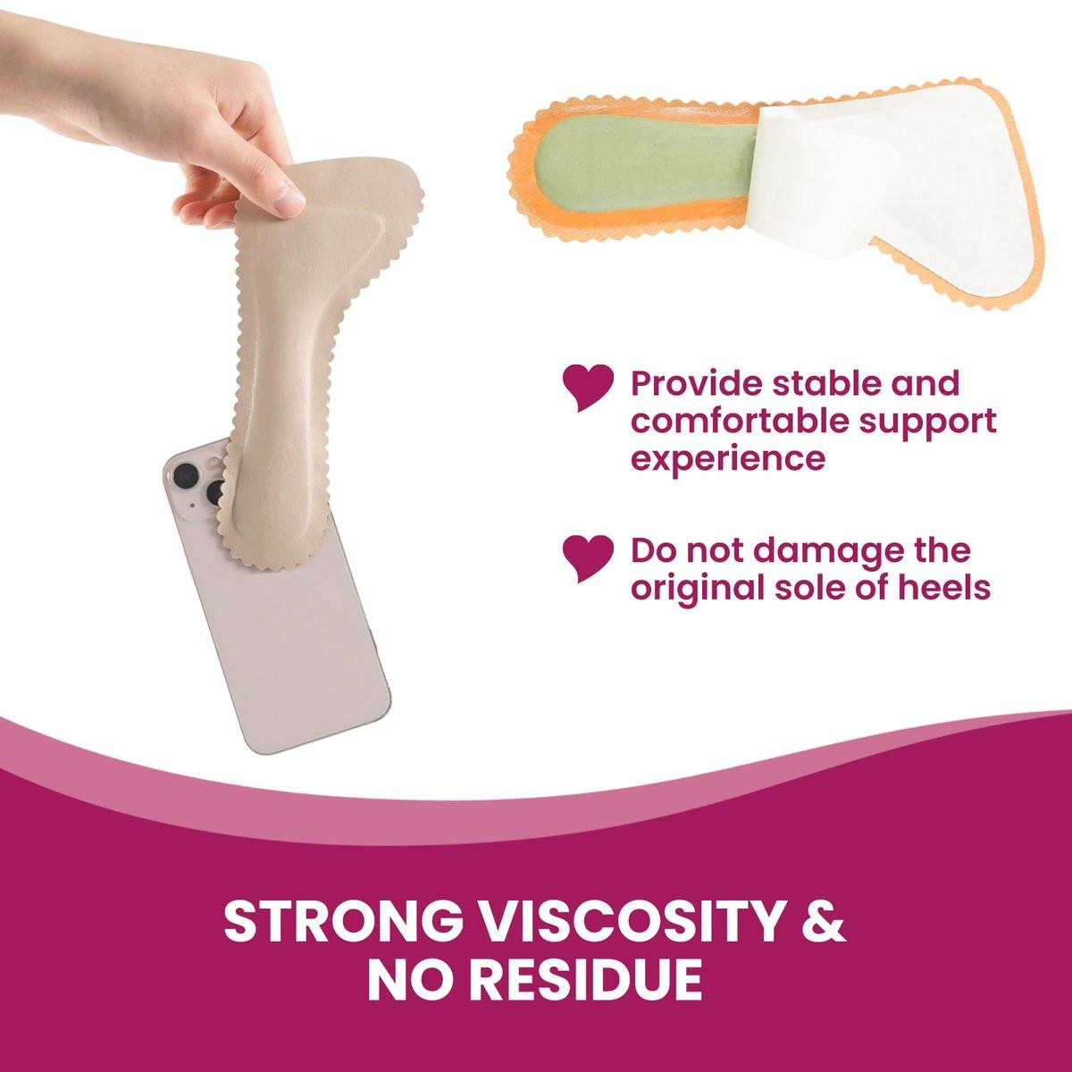 Bukihome High Heel Cushion Einlagen für Frauen – 3/4 unsichtbare Einlegesohlen verhindern Vorrutschen, Stoß- & Schweißabsorption – Komfort-Polster für High Heels, Sandalen, Flats, Größe M