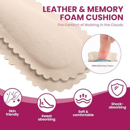 Bukihome High Heel Cushion Einlagen für Frauen – 3/4 unsichtbare Einlegesohlen verhindern Vorrutschen, Stoß- & Schweißabsorption – Komfort-Polster für High Heels, Sandalen, Flats, Größe M