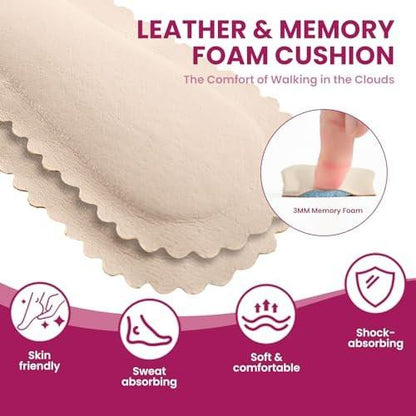 Bukihome High Heel Cushion Einlagen für Frauen – 3/4 unsichtbare Einlegesohlen verhindern Vorrutschen, Stoß- & Schweißabsorption – Komfort-Polster für High Heels, Sandalen, Flats, Größe M